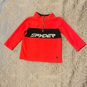 Spyder Kids Red and Black Quarter-Zip Top